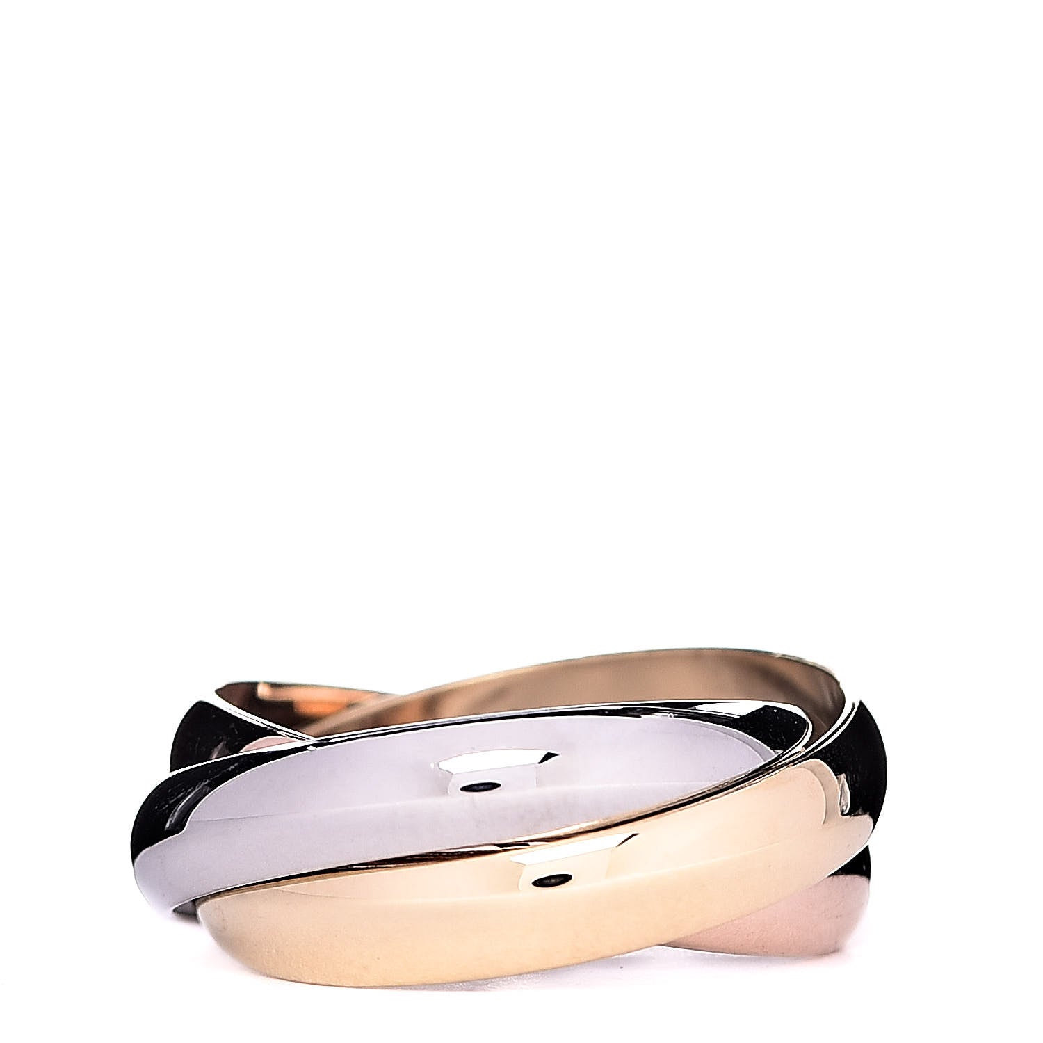 Cartier 18K Pink Yellow White Gold Classic Les Must De Trinity Ring 50 5.25 3 of 5
