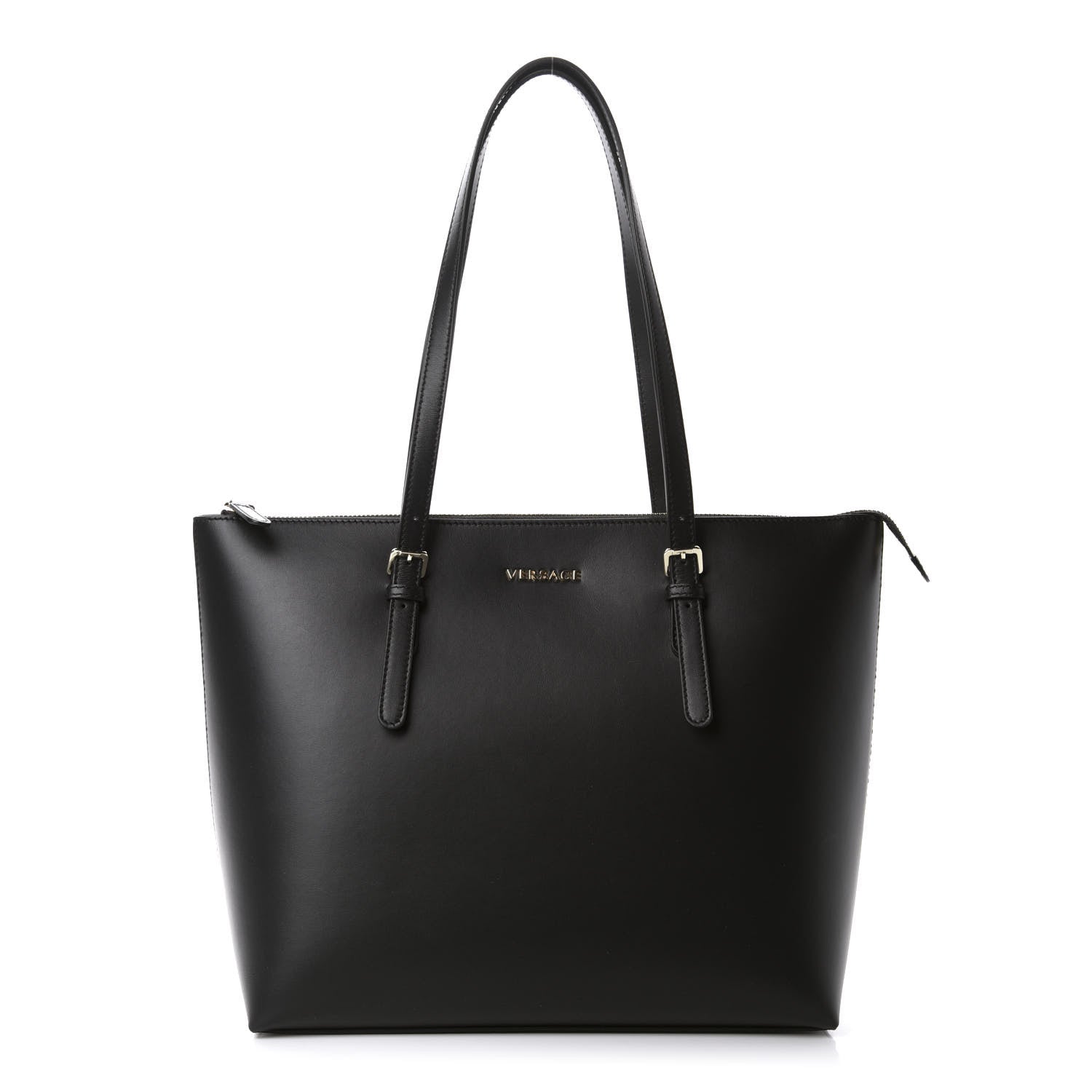 Versace Calfskin Shopping Tote Black 1 of 9