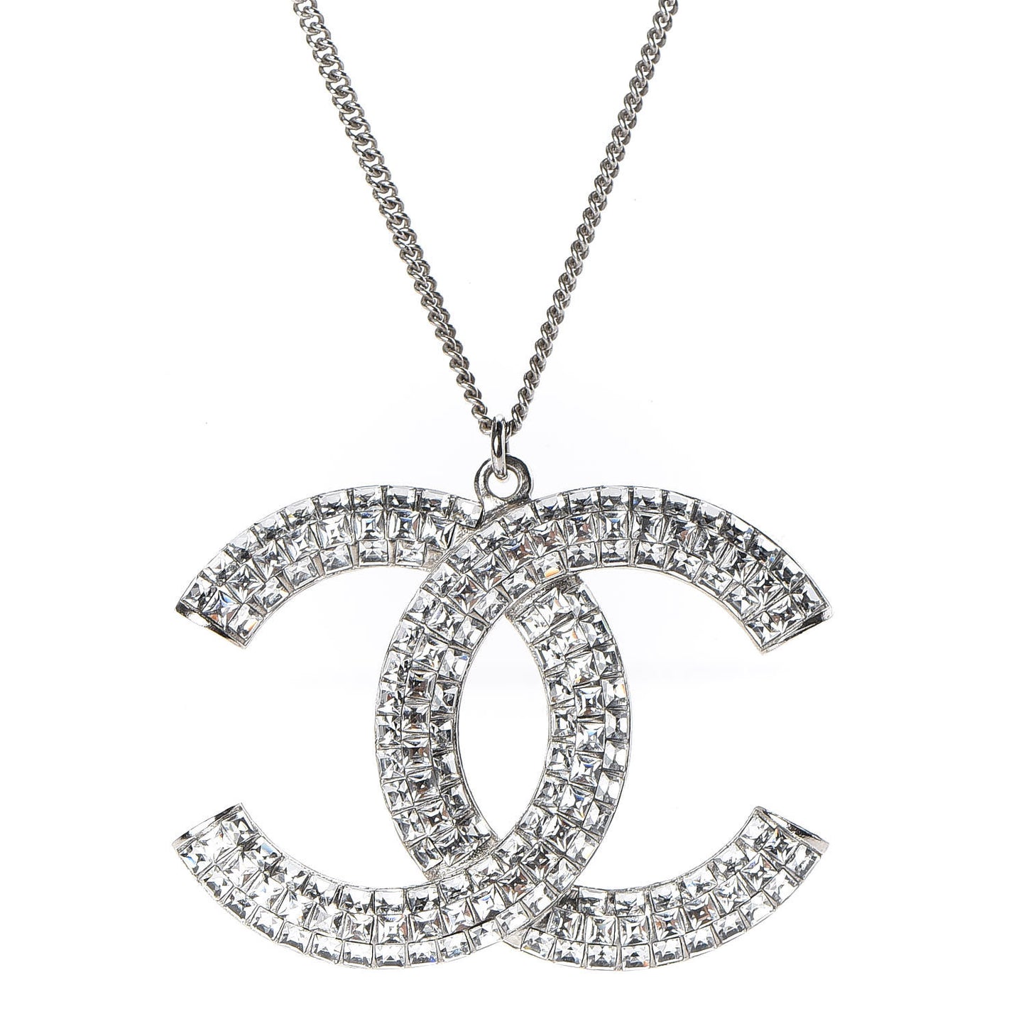 Crystal CC Necklace Silver