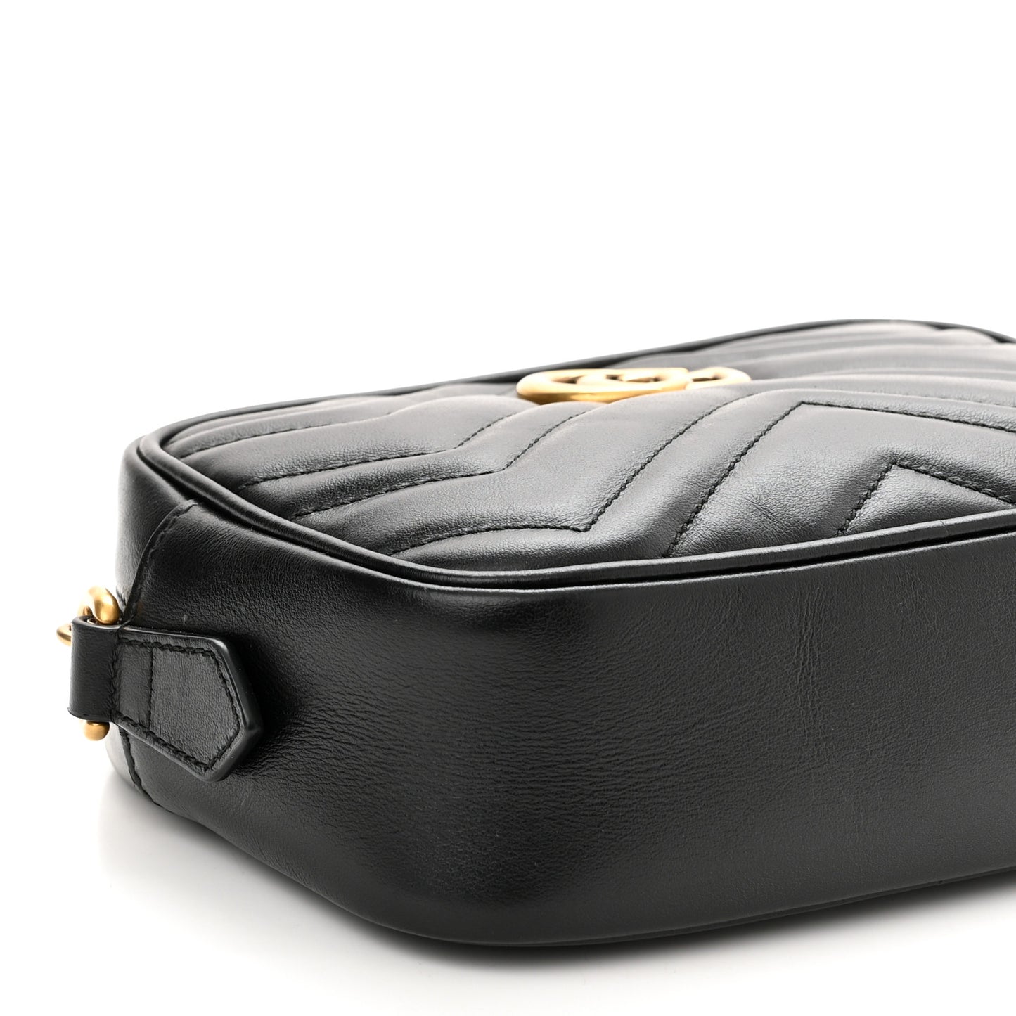 Calfskin Matelasse Mini GG Marmont Chain Shoulder Bag Black