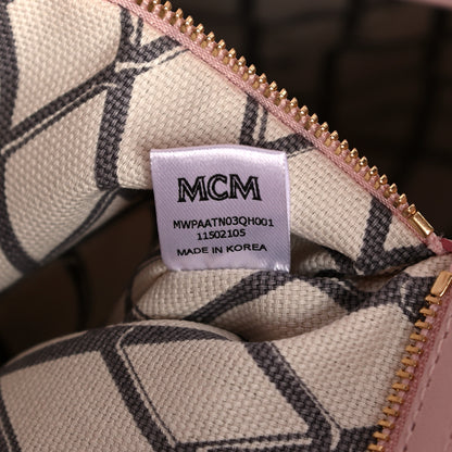 MCM Visetos Toni Shopper Tote Powder Pink 6 of 11