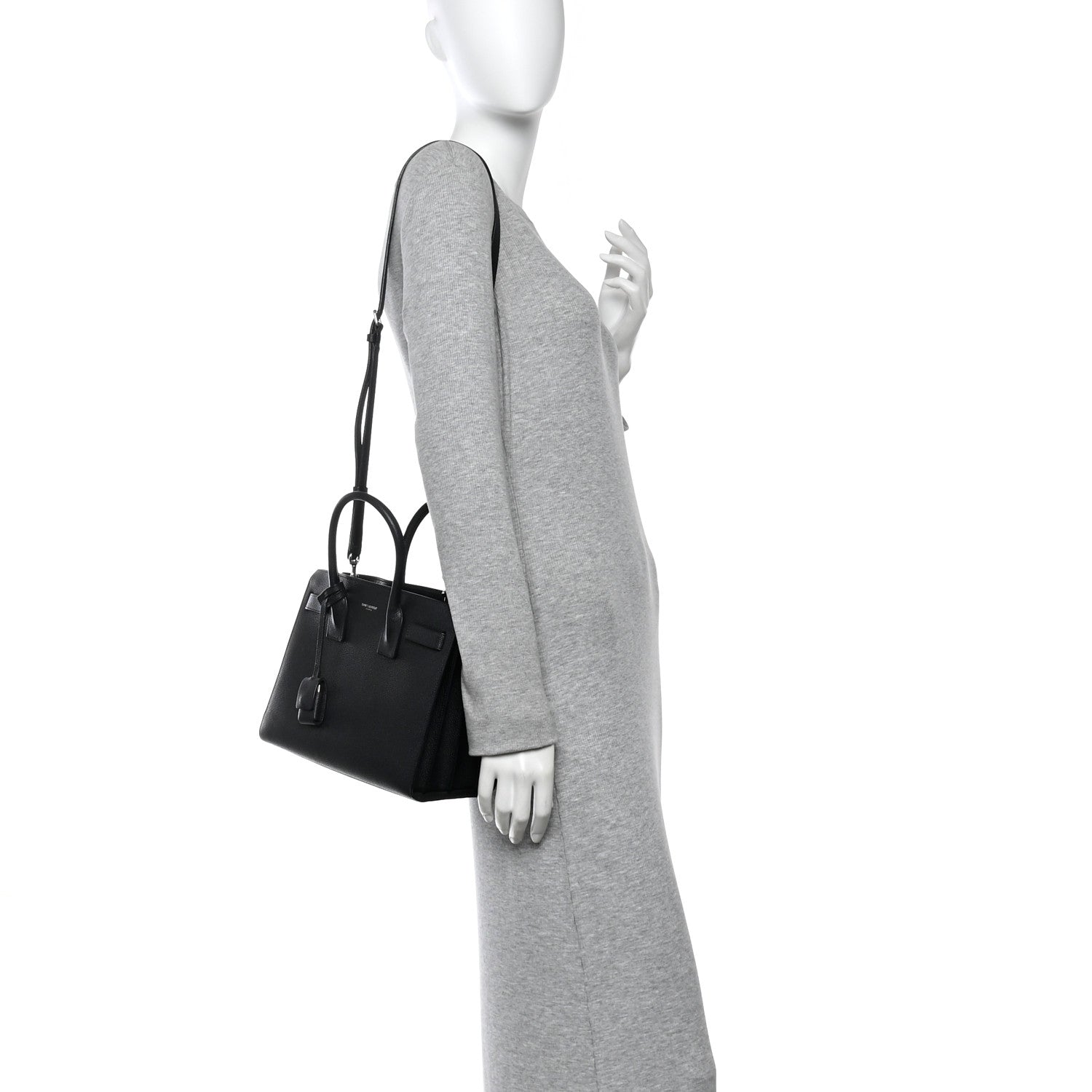 Saint Laurent Grained Calfskin Baby Sac De Jour Black 2 of 18