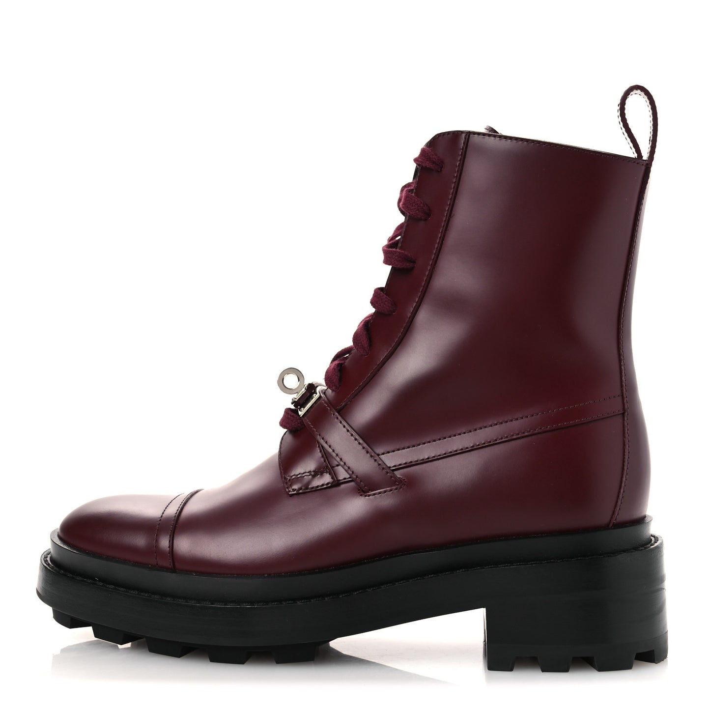 Glossed Calfskin Funk Ankle Boots 36.5 Rouge H