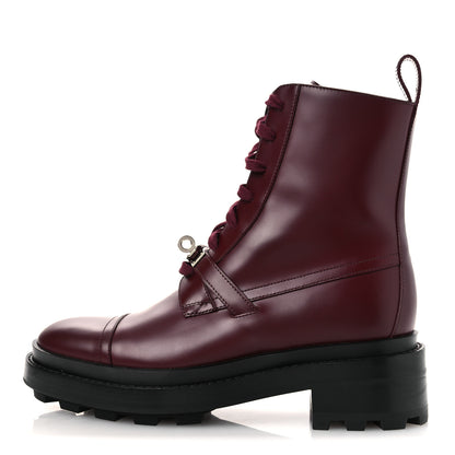 Hermes Glossed Calfskin Funk Ankle Boots 36.5 Rouge H 1 of 12