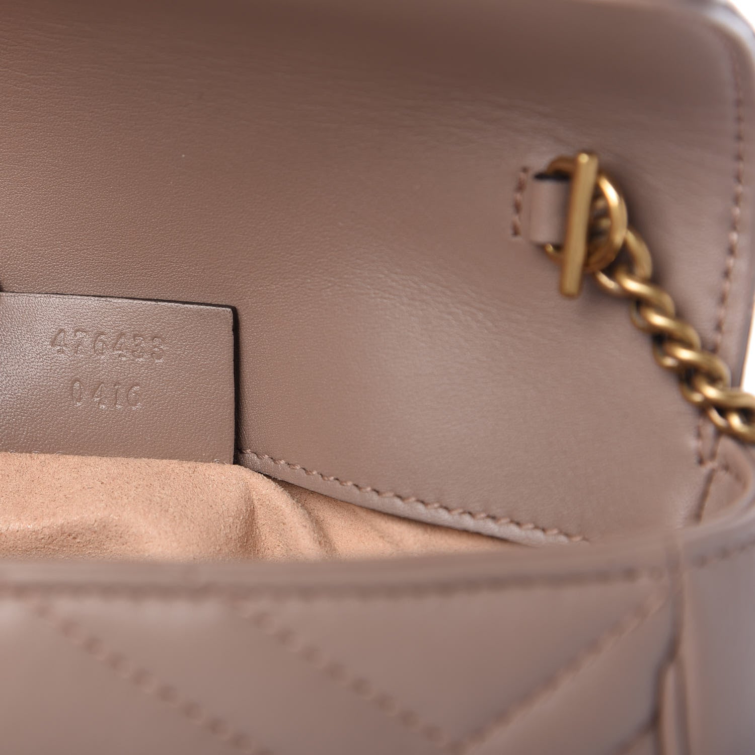 Gucci Calfskin Matelasse Super Mini GG Marmont Shoulder Bag Porcelain Rose 9 of 11