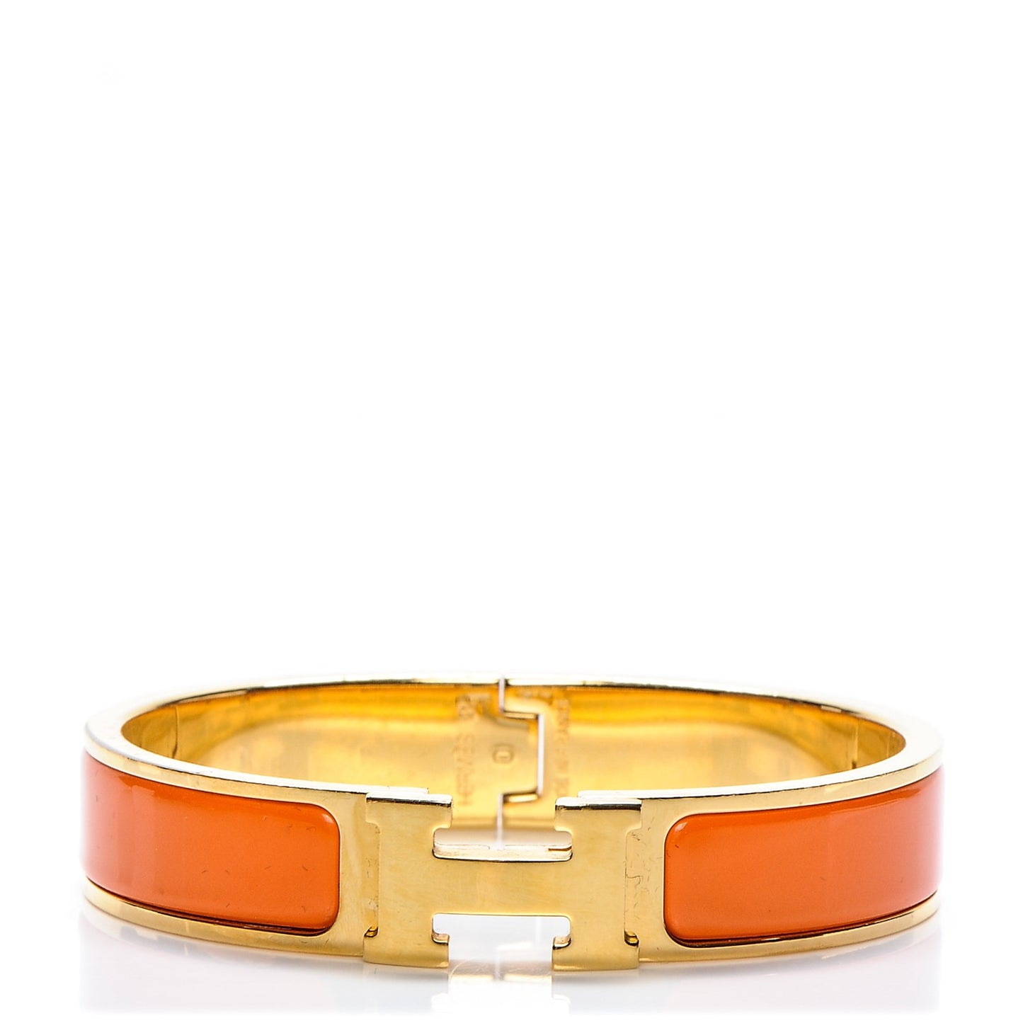 Enamel Narrow Clic Clac H Bracelet PM Orange