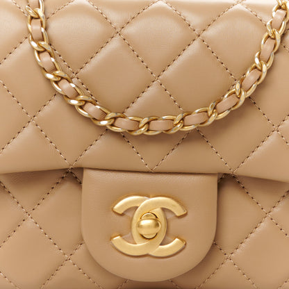 Chanel Lambskin Quilted Mini Pearl Crush Flap Dark Beige 9 of 12