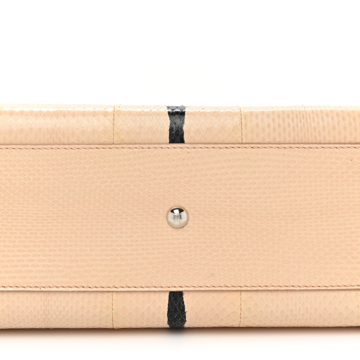 Water Snakeskin Nappa Medium Peekaboo Iconic Satchel Beige Black