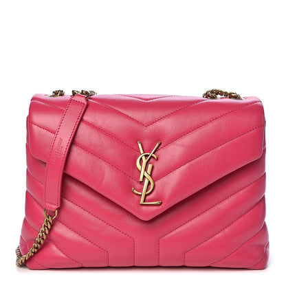 Saint Laurent Calfskin Y Quilted Monogram Small Loulou Chain Satchel Fresh Fuchsia 1 of 12