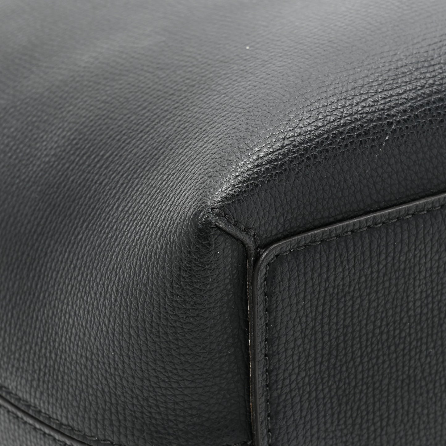 Grainy Calfskin Haymarket Colours Check Medium Zip Tote Black