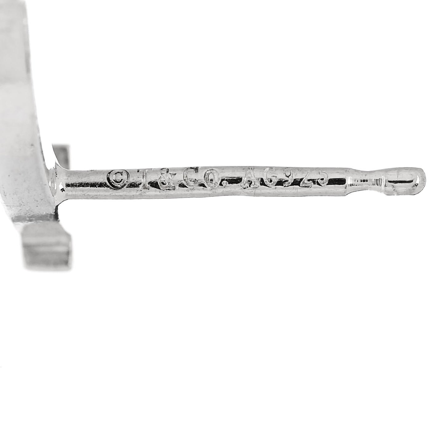 Sterling Silver T Smile Stud Earrings