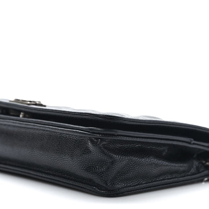 Chanel Caviar Quilted Boy Wallet On Chain WOC Black 6 of 12