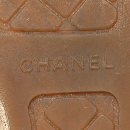 Chanel Braided Fabric Lambskin CC Espadrilles 38 Beige Black 8 of 9