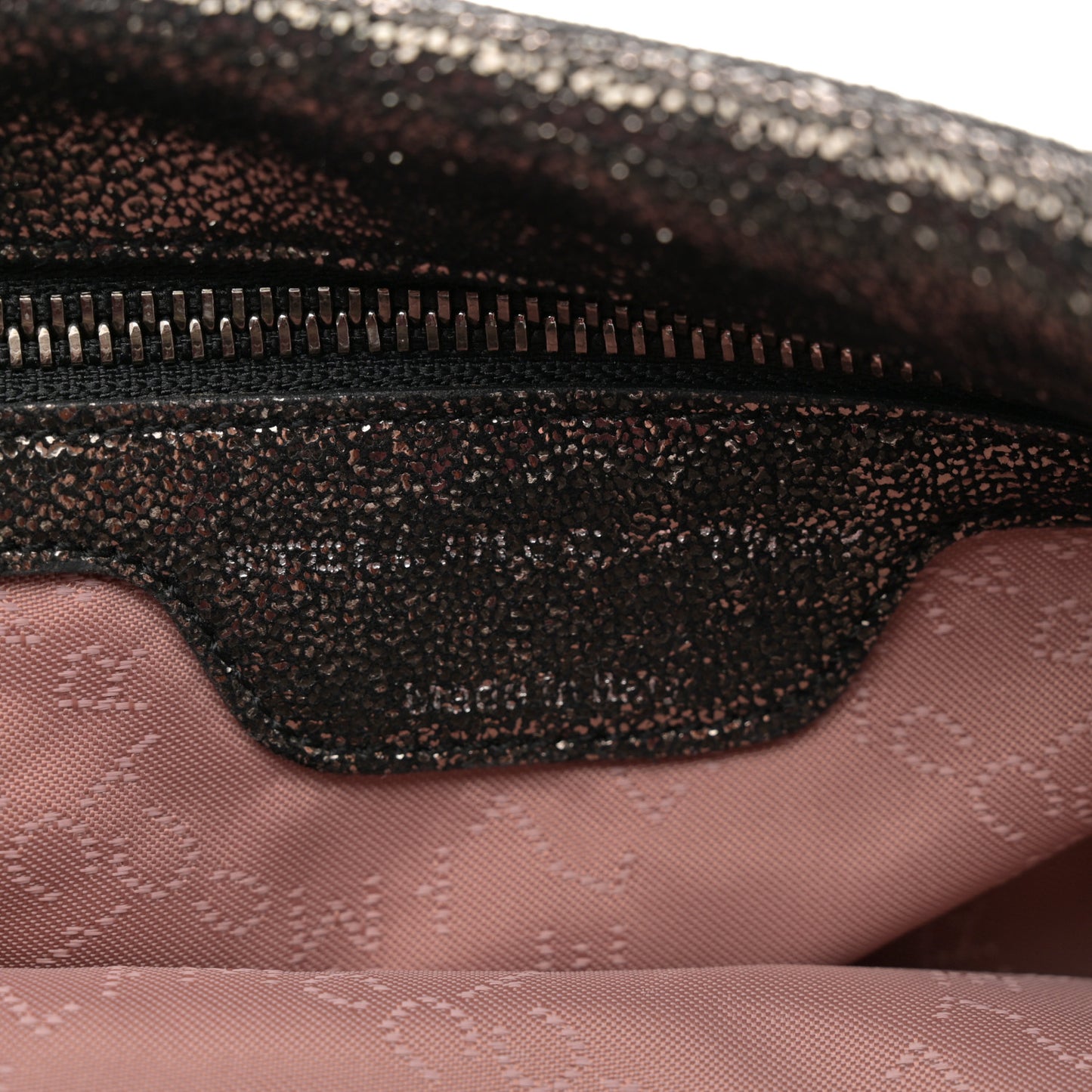 Chamois Shiny Dotted Small Falabella Tote Ruthenium