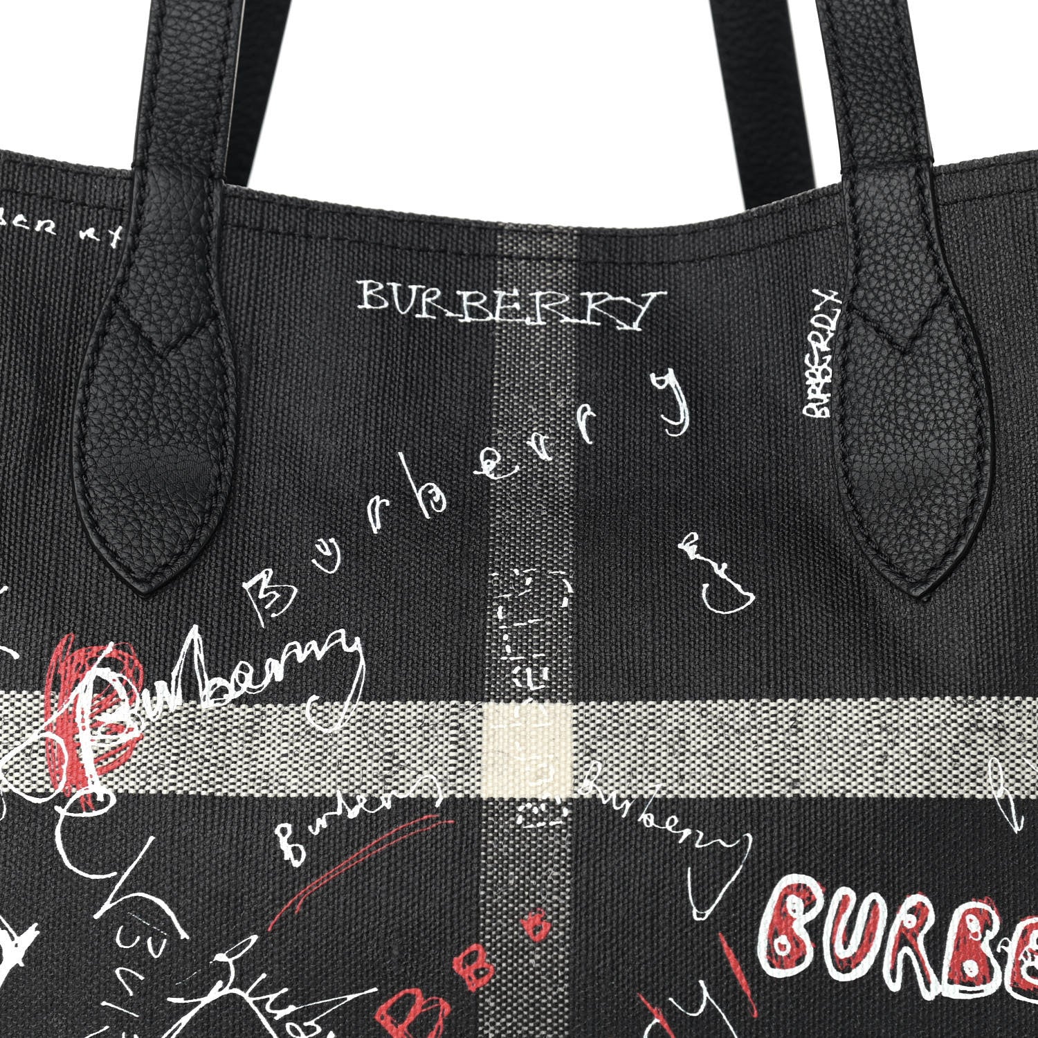 Burberry Coated Canvas Mega Check Sketchbook Medium Reversible Doodle Tote Black 12 of 18