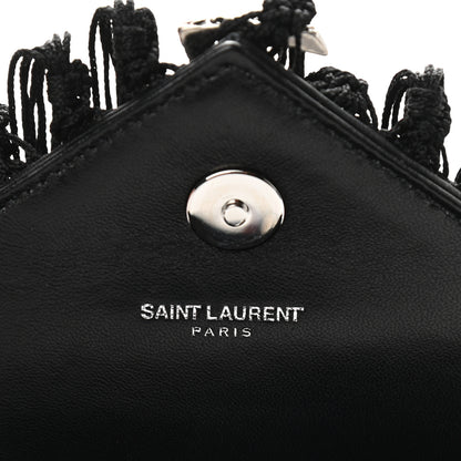 Saint Laurent Calfskin Crochet Baby Monogram Chain Satchel Black 7 of 11