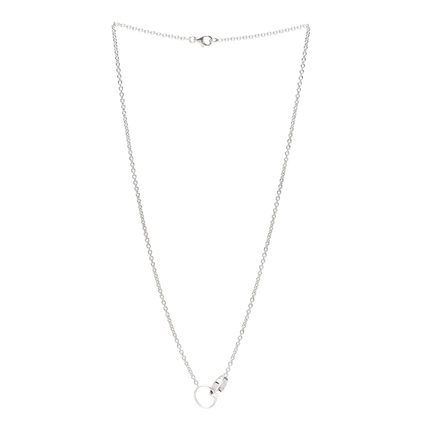 Cartier 18K White Gold Interlocking LOVE Necklace 4 of 4