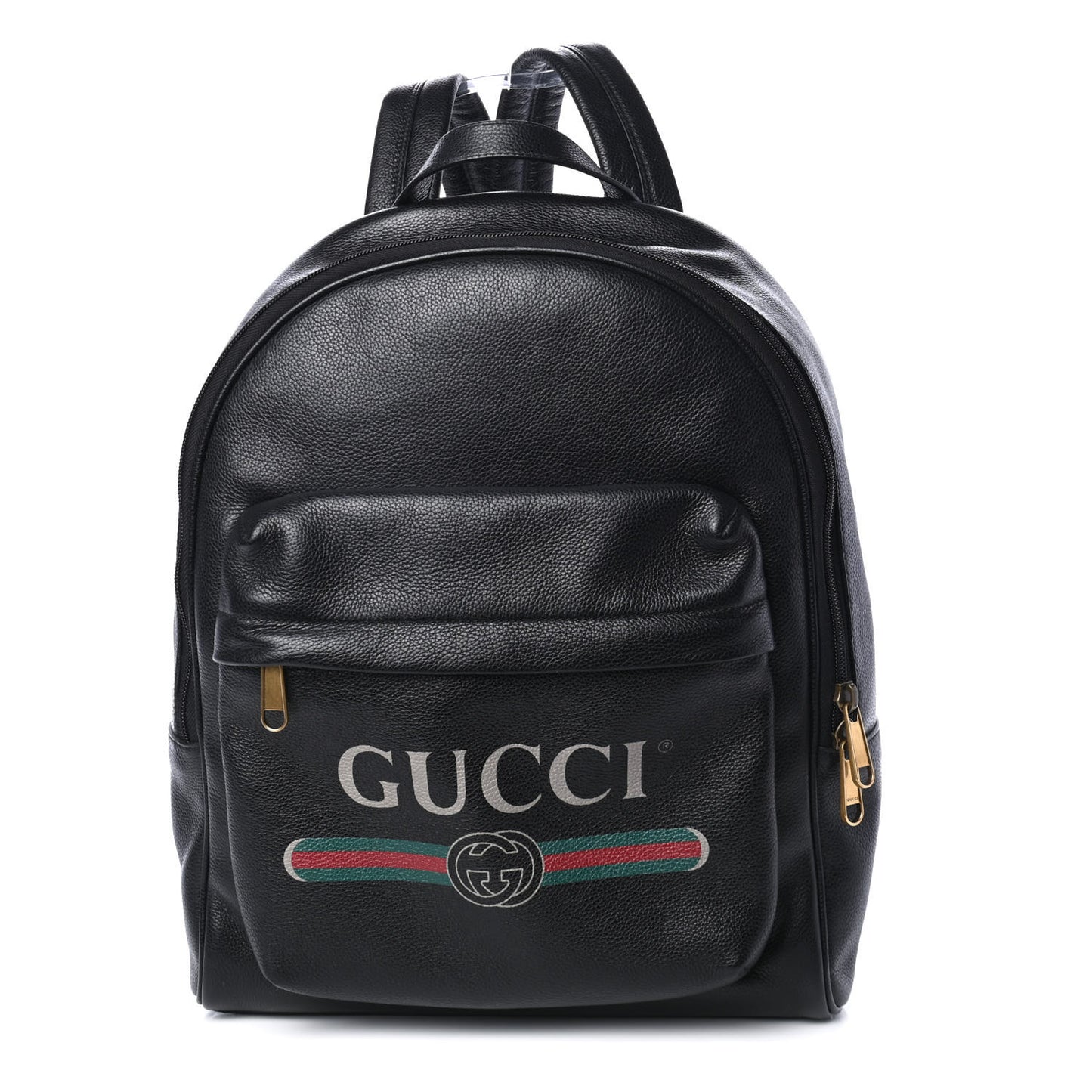 Calfskin Logo Day Backpack Black