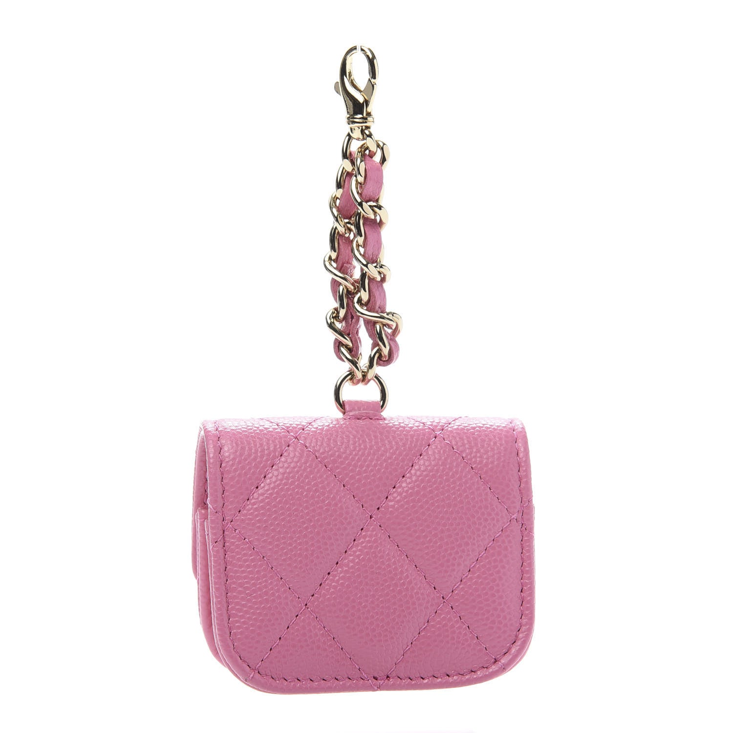 Chanel Caviar Quilted Crystal CC Airpods Pro Case Pink 3 of 9