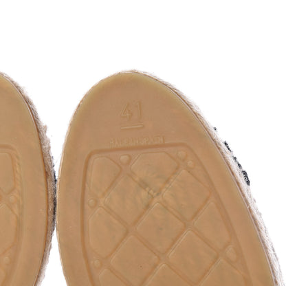 Chanel Tweed CC Espadrilles 41 Ecru White Blue Black 8 of 10
