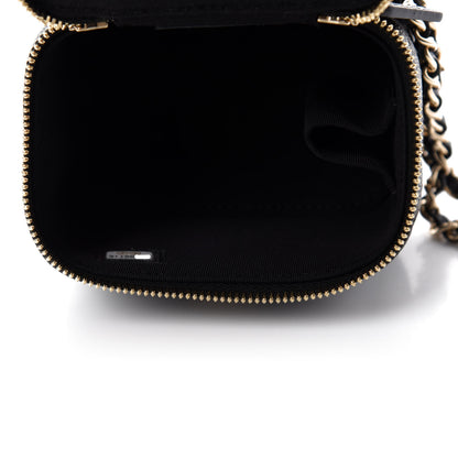 Chanel Caviar Quilted Mini Pearl On Top Vanity Case With Chain Black 5 of 11