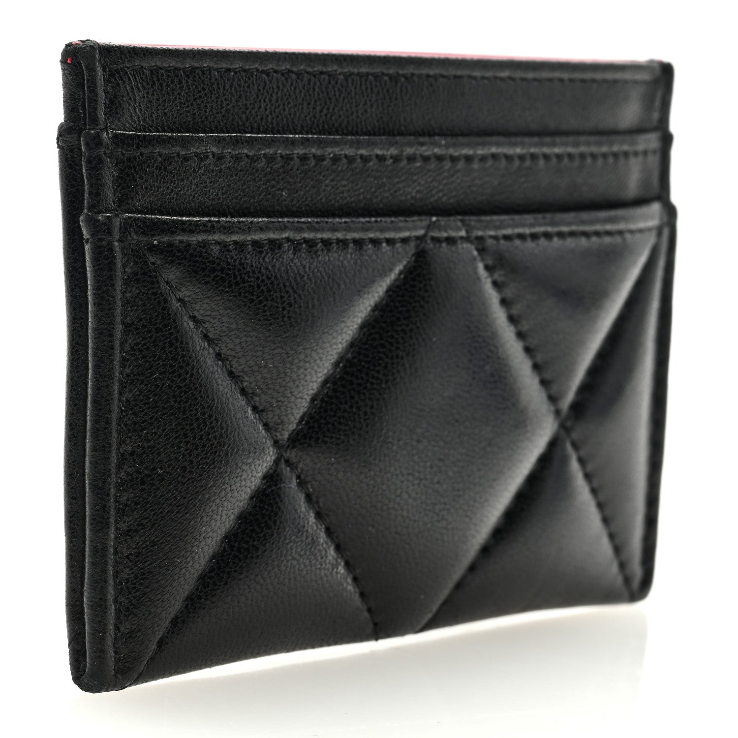 Chanel Lambskin Quilted Chanel 19 Card Holder Black 3 of 7
