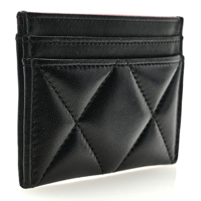 Chanel Lambskin Quilted Chanel 19 Card Holder Black 3 of 7