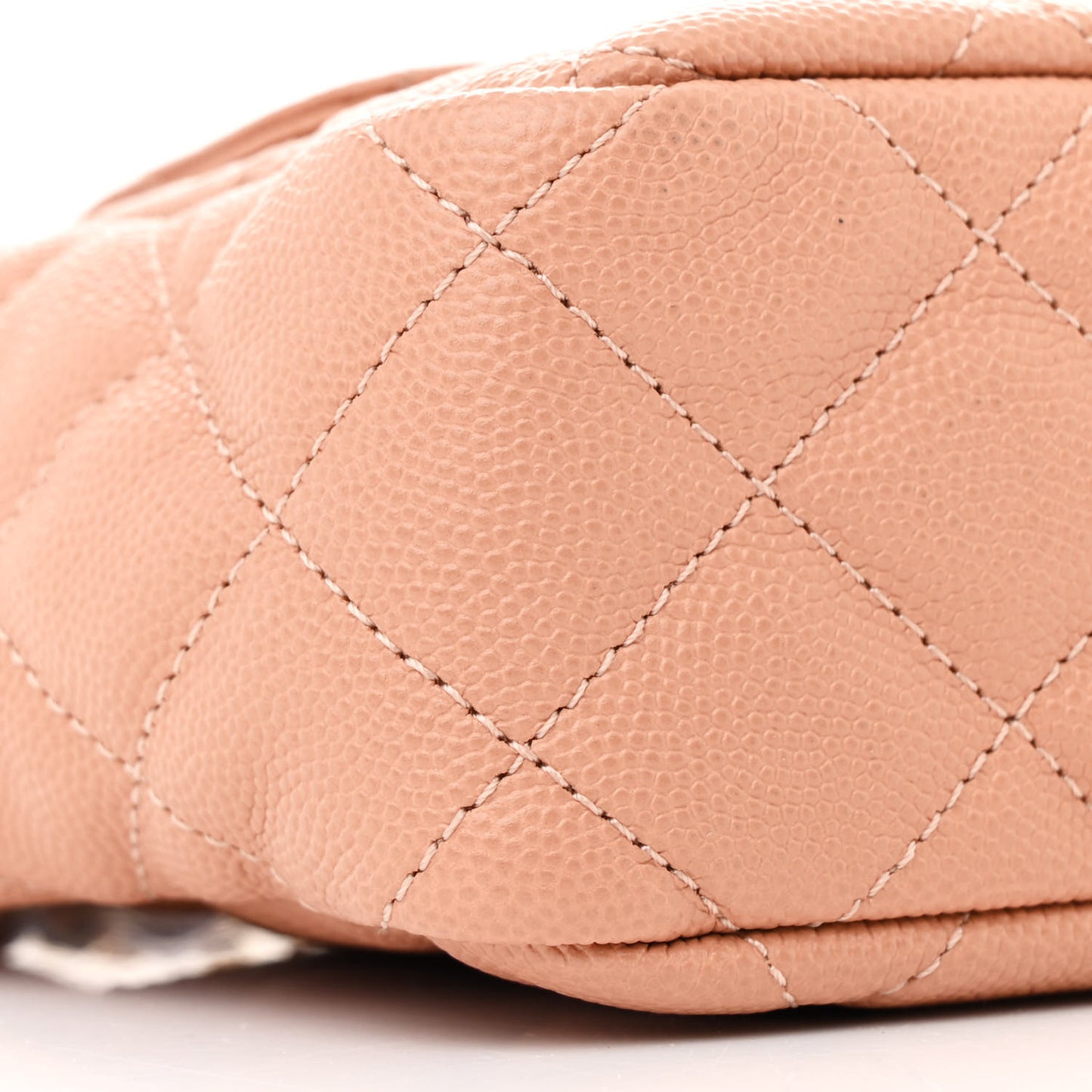 Caviar Quilted Small Wavy CC Hobo Coral