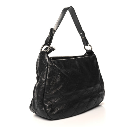 Chanel Glazed Calfskin On The Road Hobo Black 3 of 11