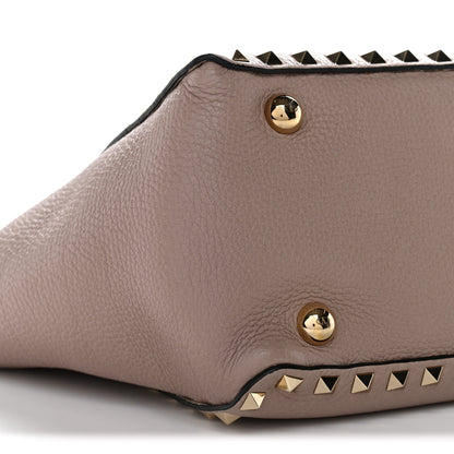 Valentino Garavani Pebbled Calfskin Small Rockstud Tote Poudre 8 of 10