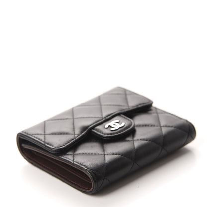Chanel Lambskin Quilted Compact Flap Wallet Black 4 of 8