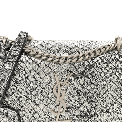 Saint Laurent Calfskin Snakeskin Small Monogram Sunset Silver 8 of 14