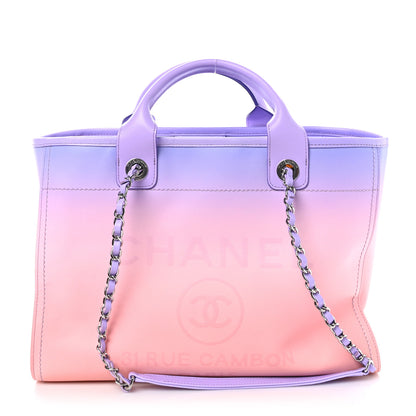 Chanel Shaded Calfskin Small Deauville Tote Light Purple Pink Coral 1 of 11