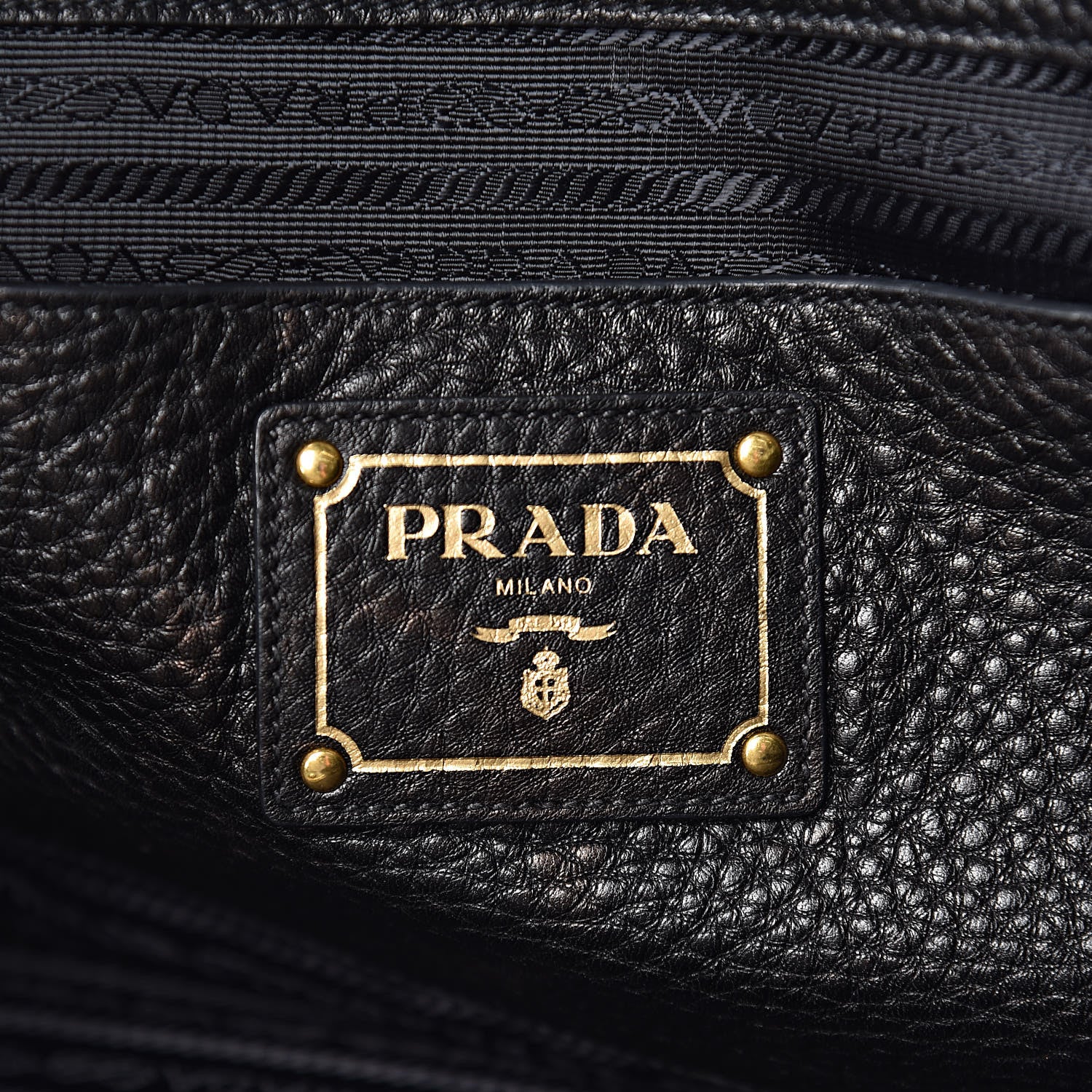 Prada Vitello Daino Tote Black 6 of 12