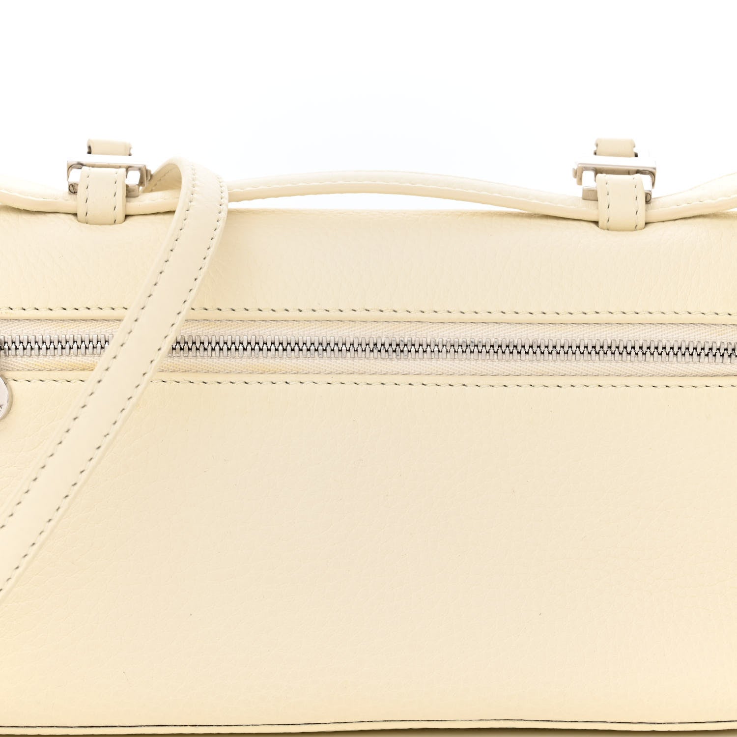 Loro Piana Grained Calfskin L19 Extra Pocket Pouch Whisper White 7 of 16
