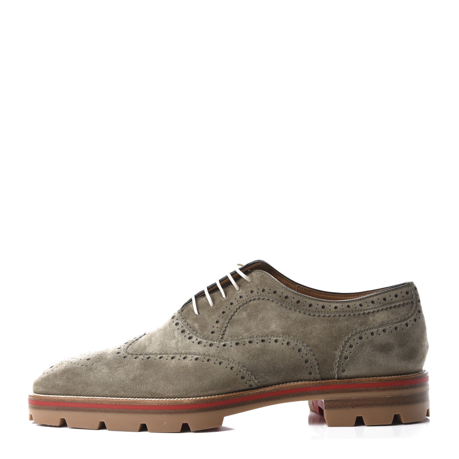 Christian Louboutin Veau Velours Mens Charlie Me Flat Oxfords 41 Poivre Vert 1 of 9