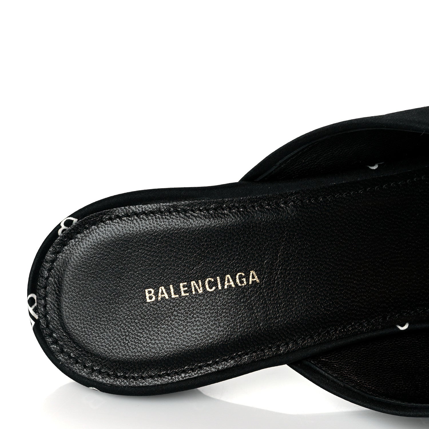 Balenciaga Crepe Satin BB Printed Knife Pointed Toe 40mm Mules 38.5 Black White 8 of 9
