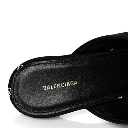 Balenciaga Crepe Satin BB Printed Knife Pointed Toe 40mm Mules 38.5 Black White 8 of 9