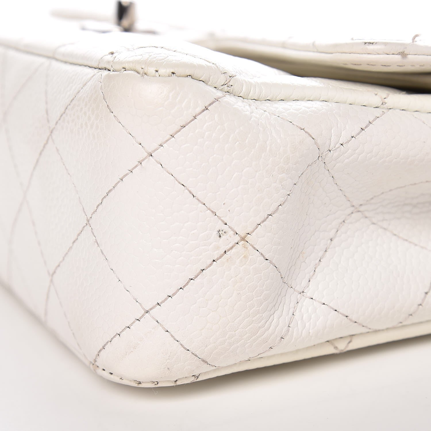 Chanel Caviar Quilted Medium Double Flap White 11 of 13
