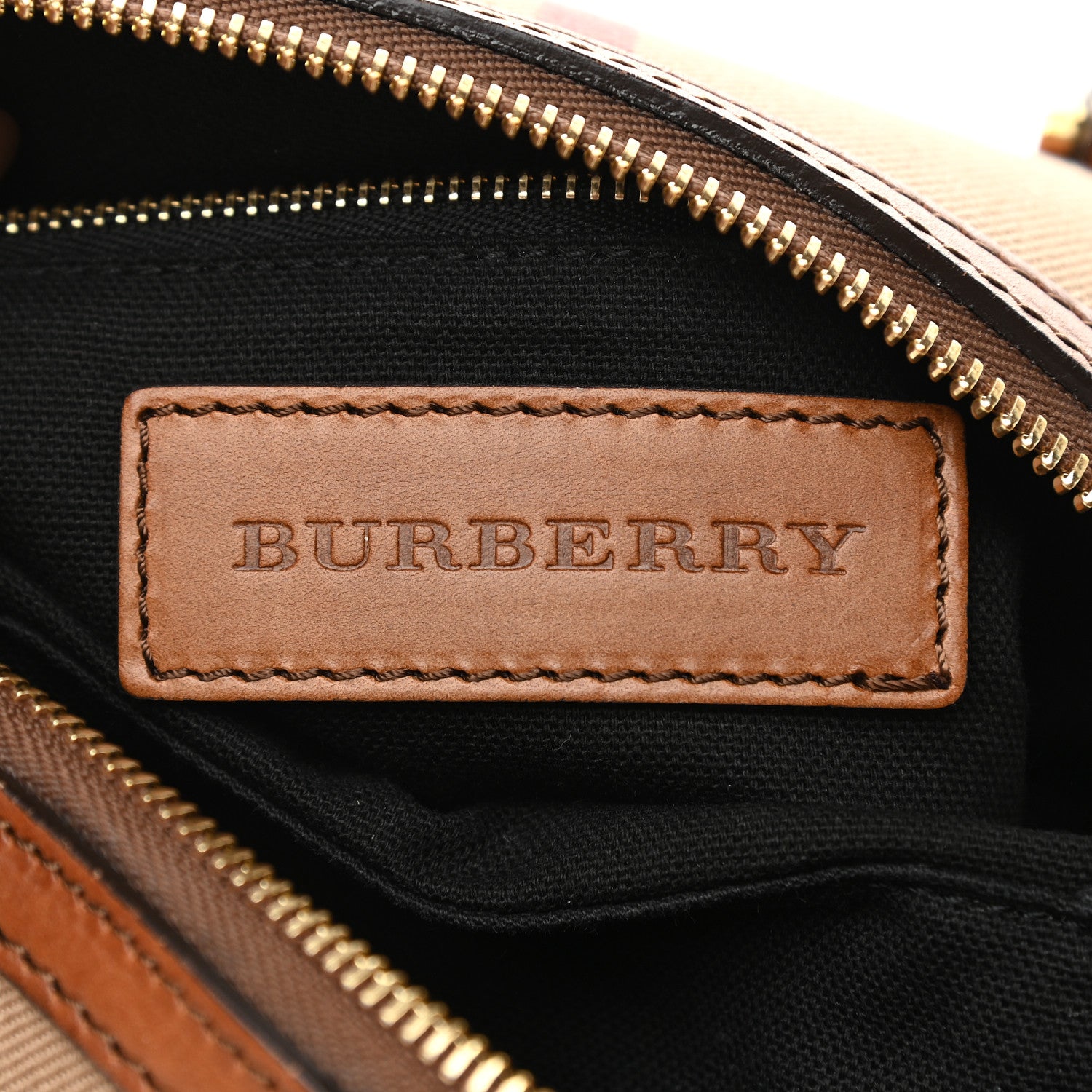 Burberry House Check Bridle Calfskin Small Alchester Bowling Bag Dark Tan 6 of 10