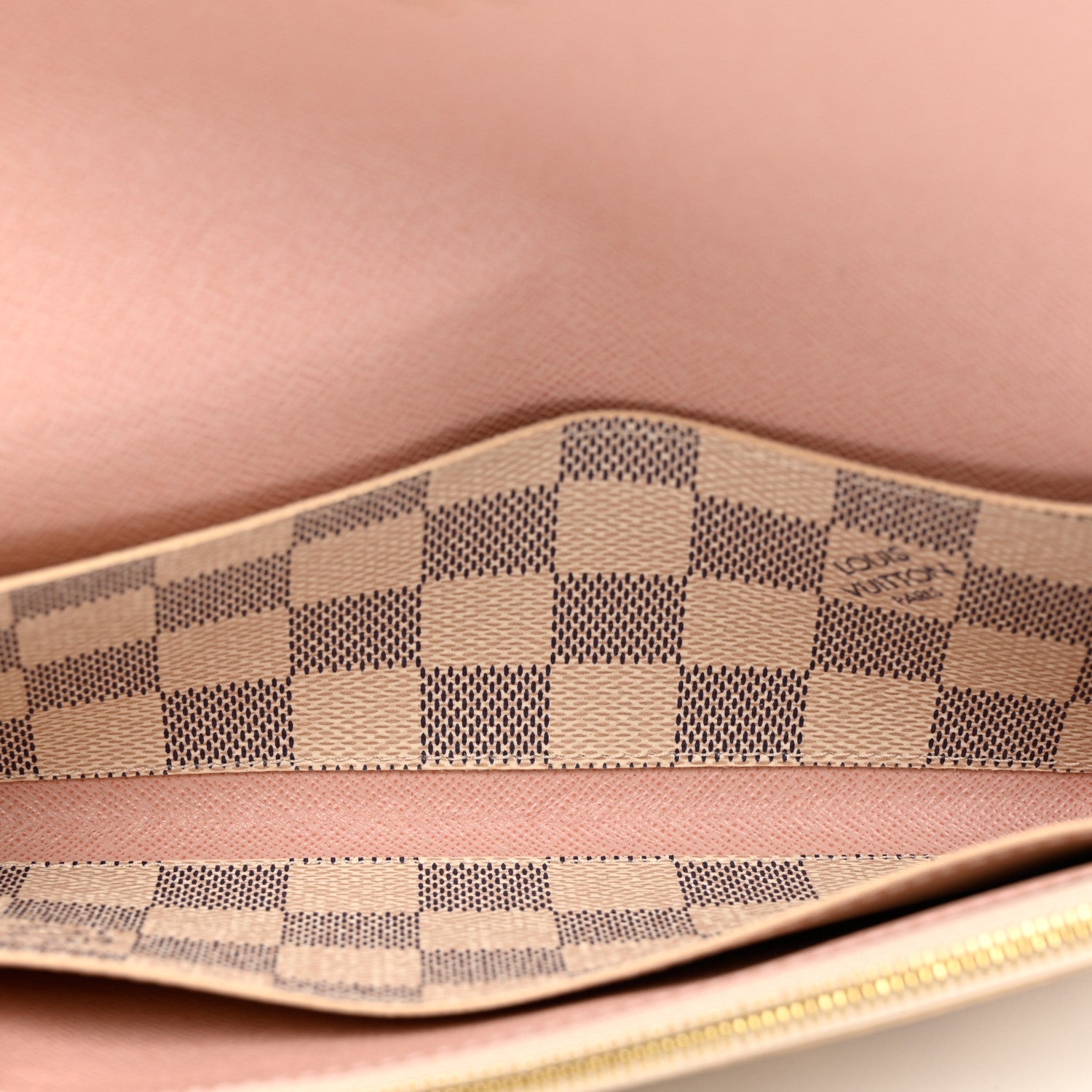 Louis Vuitton Damier Azur Emilie Wallet Rose Ballerine 5 of 7