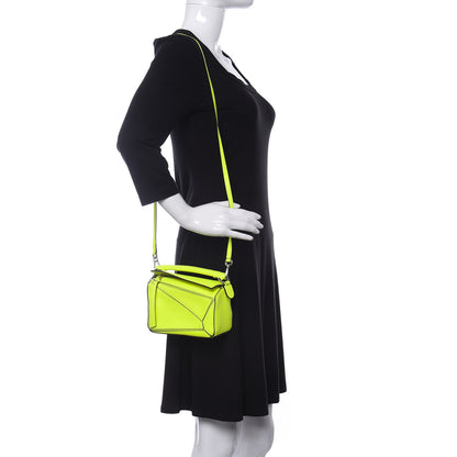 Loewe Calfskin Mini Puzzle Bag Neon Yellow 2 of 9