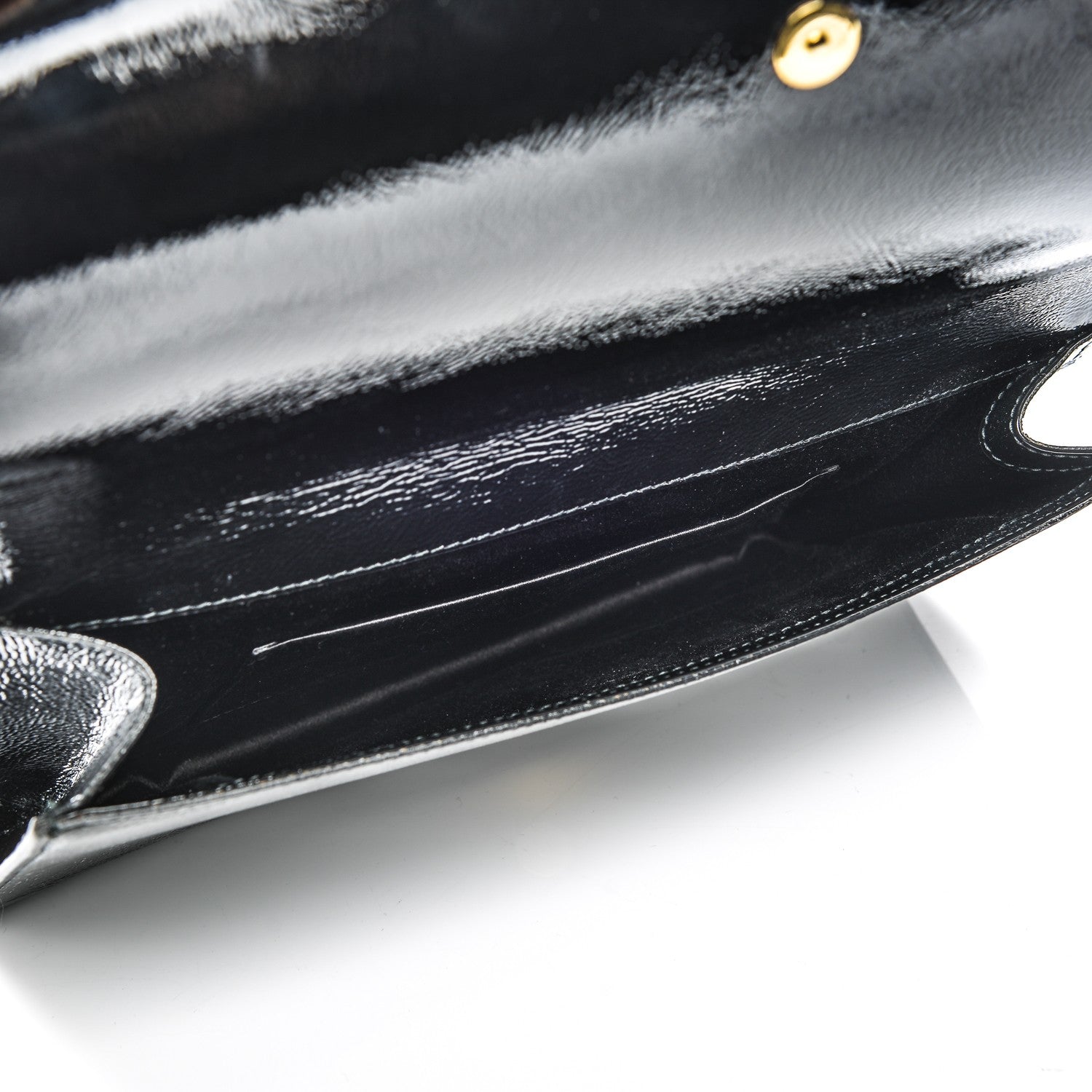 Saint Laurent Textured Patent Monogram Large Belle De Jour Clutch Black 5 of 7
