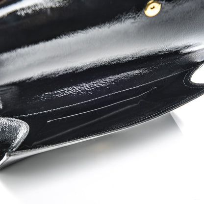 Saint Laurent Textured Patent Monogram Large Belle De Jour Clutch Black 5 of 7