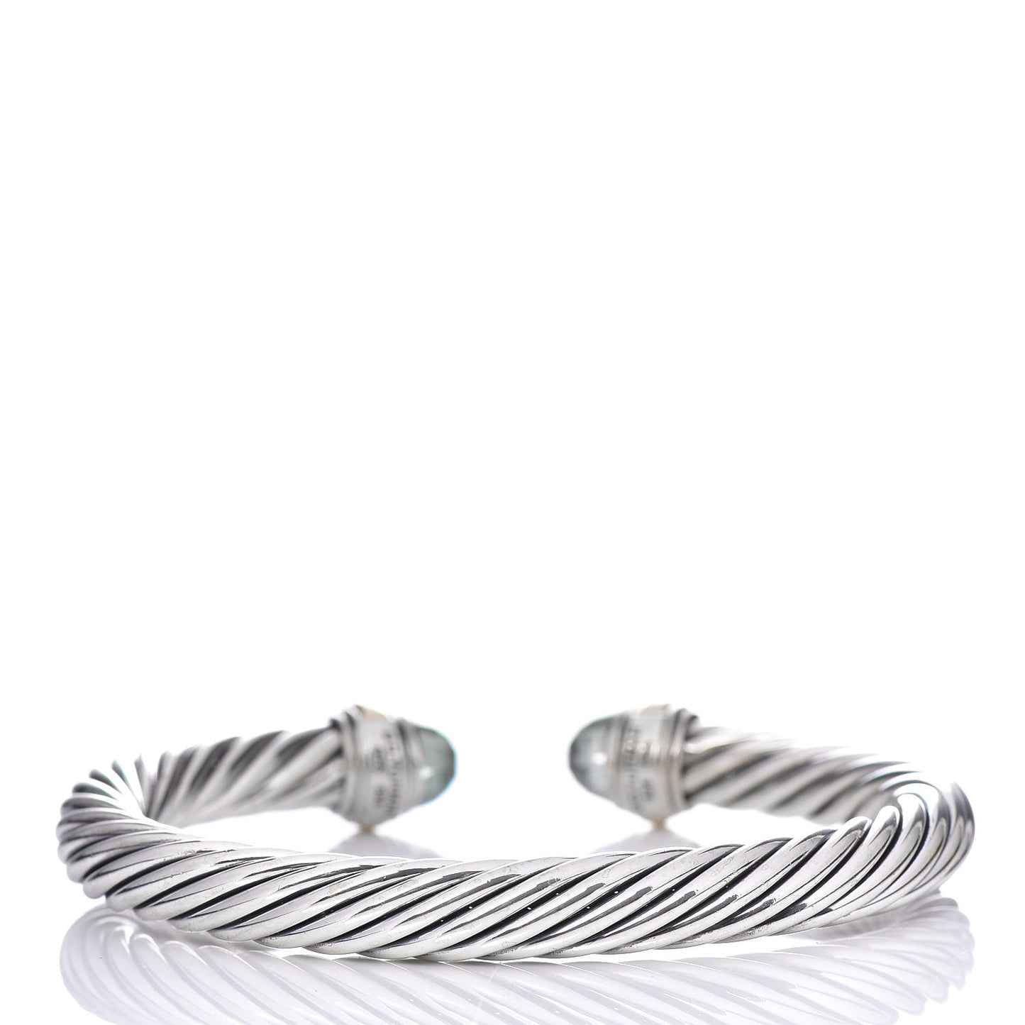 Sterling Silver 14K Yellow Gold Prasiolite 7mm Cable Classics Bracelet