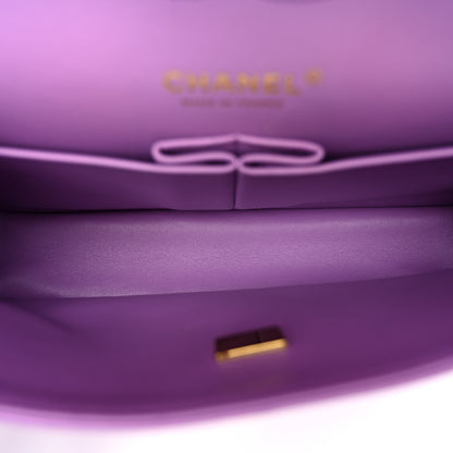 Chanel Caviar Quilted Medium Double Flap Purple 5 of 10
