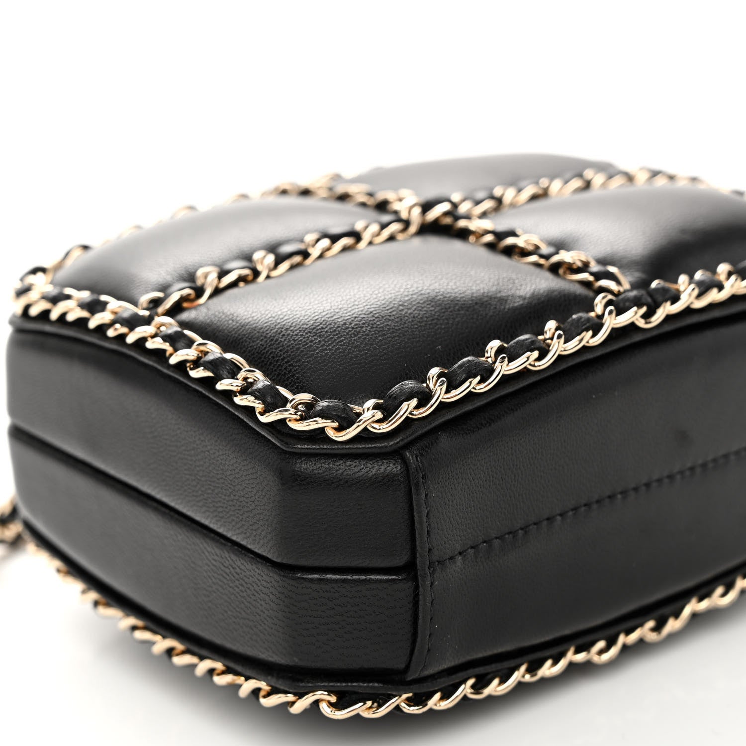 Chanel Lambskin Minaudiere Chain Clutch Black 9 of 10