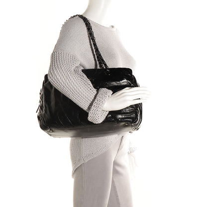Chanel Glazed Calfskin Twisted Large Tote Black 2 of 7