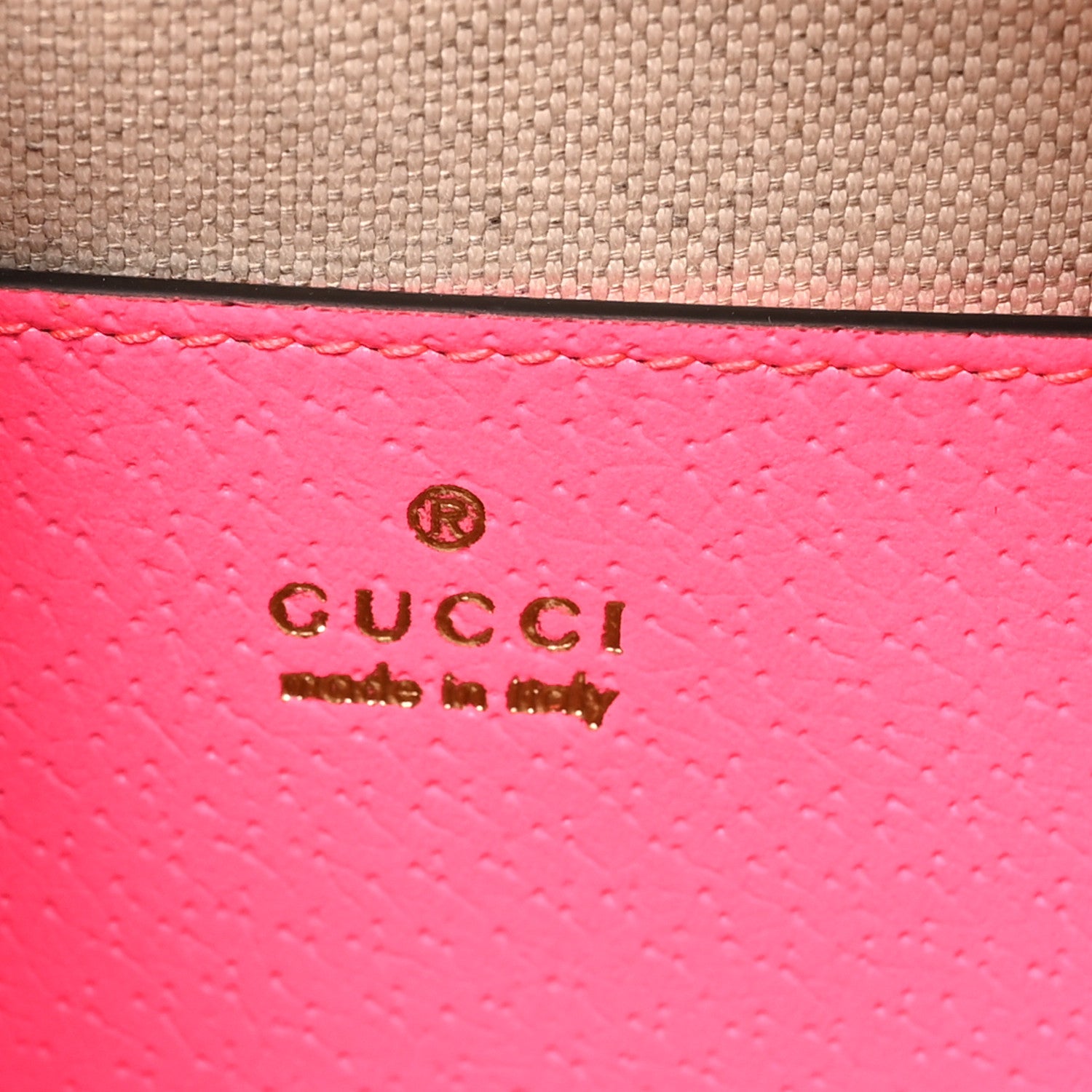 Gucci GG Supreme Monogram Textured Dollar Calfskin Web Ophidia Small Crossbody Bag Beige Ebony Fuchsia 6 of 10