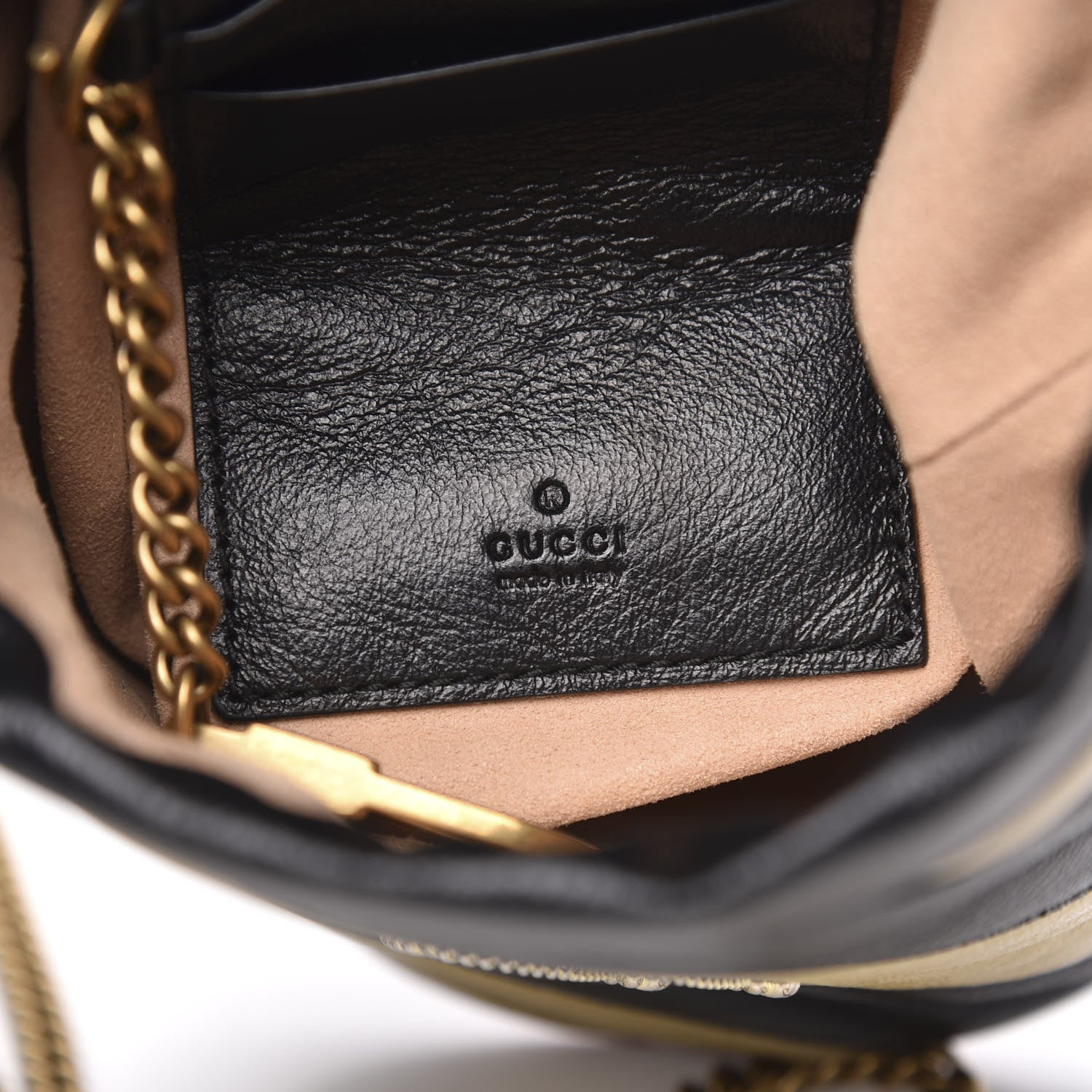 Gucci Azalea Calfskin Matelasse Diagonal Patchwork Mini Torchon GG Marmont 2.0 Bucket Bag Black Beige Romantic Cerise 6 of 10
